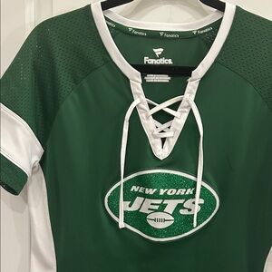 Ladies NY Jets Lace-Up Football Jersey
